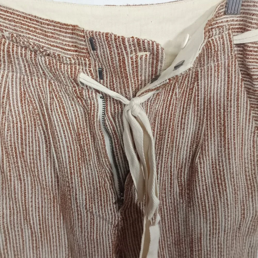 Free People Pants Womens 4 Cropped Boho Chinos Beach Chic Travel Lagenlook - Picture 3 of 6